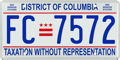 DC license plate FC7572