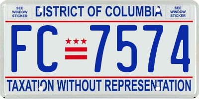 DC license plate FC7574