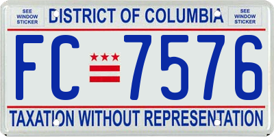 DC license plate FC7576