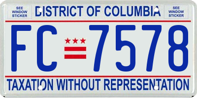 DC license plate FC7578