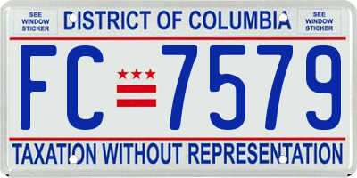 DC license plate FC7579