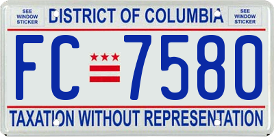 DC license plate FC7580