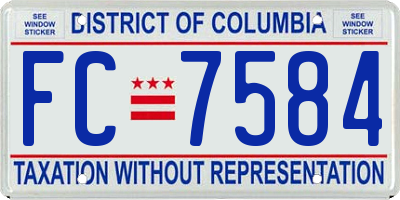 DC license plate FC7584