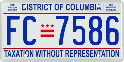 DC license plate FC7586