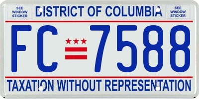 DC license plate FC7588