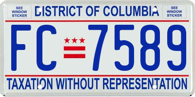 DC license plate FC7589