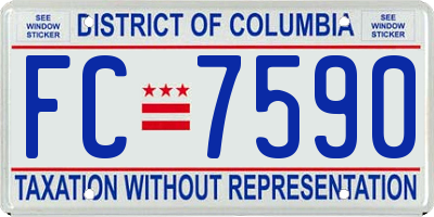 DC license plate FC7590