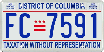 DC license plate FC7591