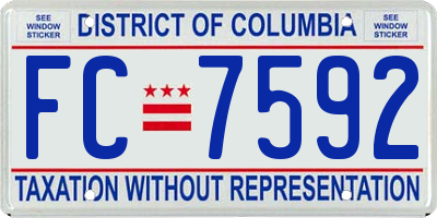 DC license plate FC7592