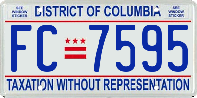 DC license plate FC7595