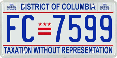 DC license plate FC7599