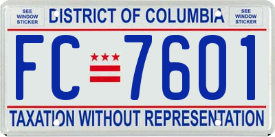 DC license plate FC7601