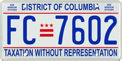 DC license plate FC7602