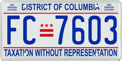 DC license plate FC7603