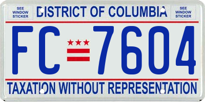 DC license plate FC7604