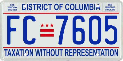 DC license plate FC7605