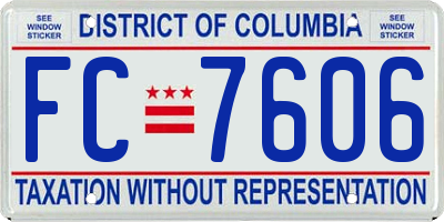 DC license plate FC7606
