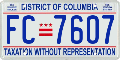 DC license plate FC7607