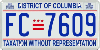 DC license plate FC7609