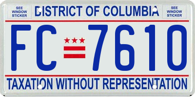 DC license plate FC7610