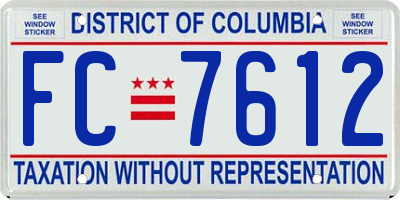 DC license plate FC7612