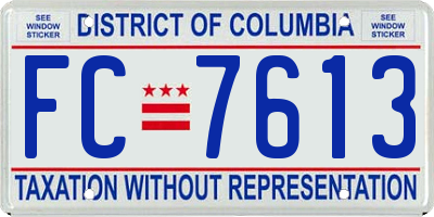 DC license plate FC7613