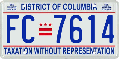 DC license plate FC7614