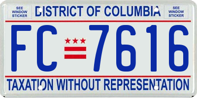DC license plate FC7616
