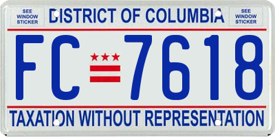 DC license plate FC7618