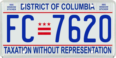 DC license plate FC7620