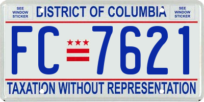 DC license plate FC7621