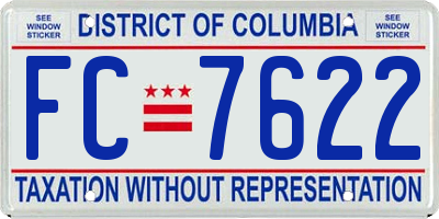 DC license plate FC7622