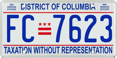 DC license plate FC7623