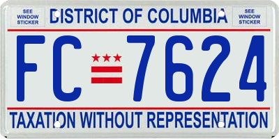 DC license plate FC7624