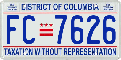 DC license plate FC7626