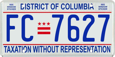 DC license plate FC7627