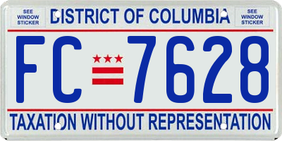 DC license plate FC7628