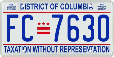 DC license plate FC7630