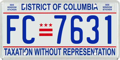 DC license plate FC7631