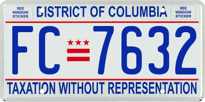 DC license plate FC7632