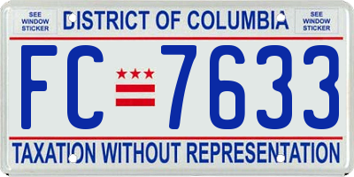 DC license plate FC7633