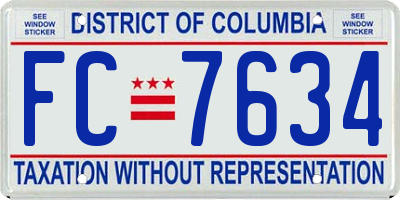 DC license plate FC7634