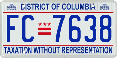 DC license plate FC7638