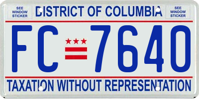 DC license plate FC7640