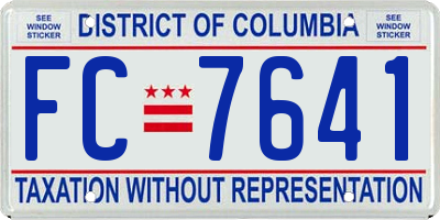 DC license plate FC7641