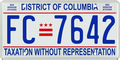 DC license plate FC7642