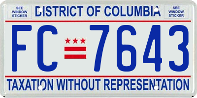 DC license plate FC7643