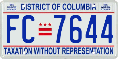 DC license plate FC7644