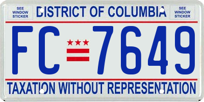 DC license plate FC7649