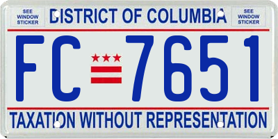 DC license plate FC7651